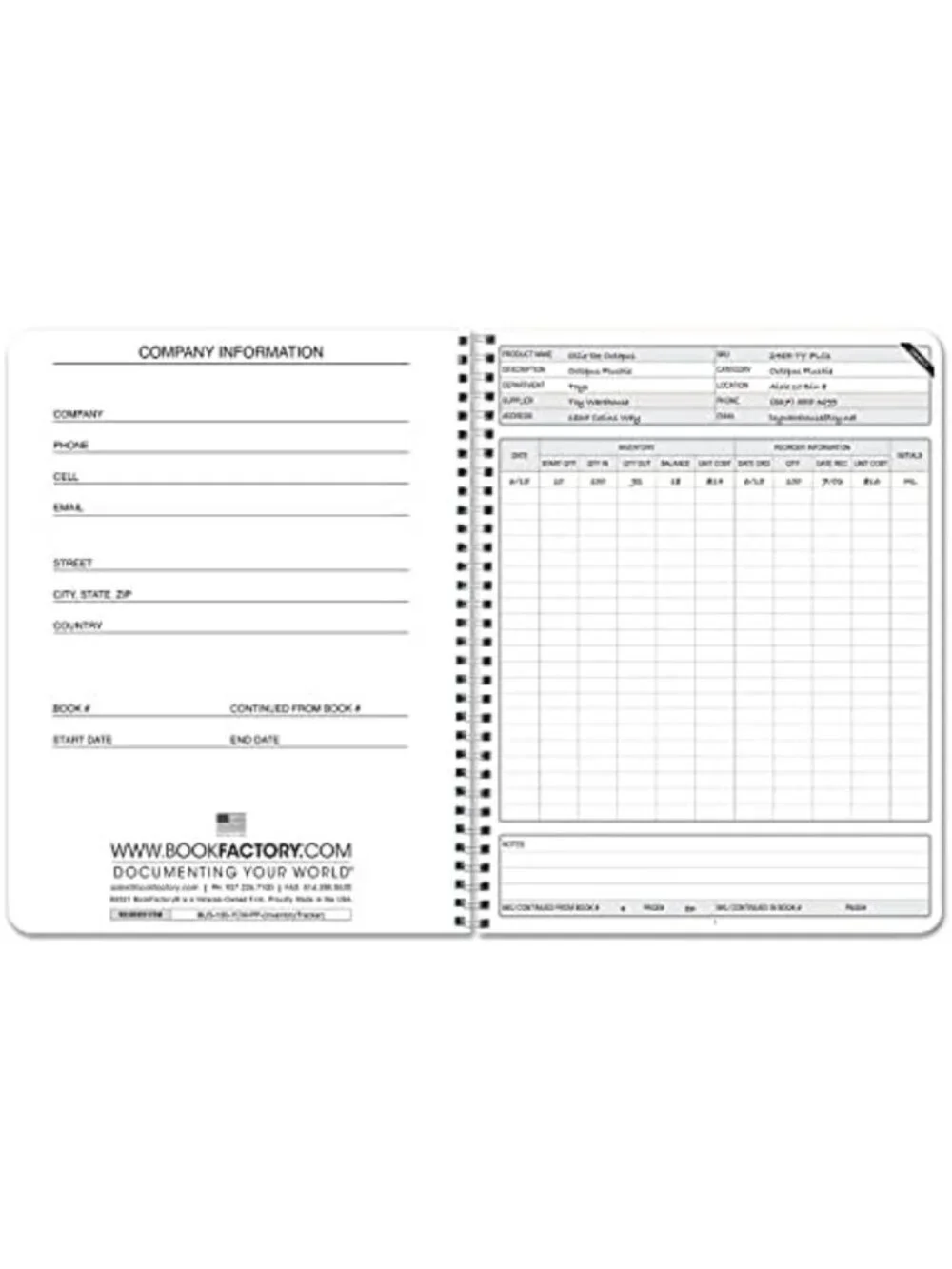 Inventory Log Book - 100 Pages, Wire-O Bound, Perfect for Organizing & Tracking
